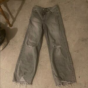 Women's Distressed Grey Jeans